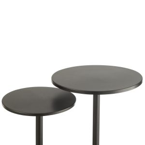 J-Line bijzettafel Rond – metaal – zwart – 2 stuks