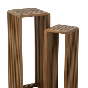 J-Line bijzetafel Kubus – hout – naturel – set van 2