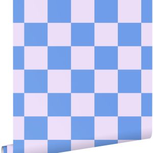 ESTAhome behang geblokt motief lila paars en pastelblauw – 53 cm x 10. ESTAhome behang geblokt motief lila paars en pastelblauw – 53 cm x 10.