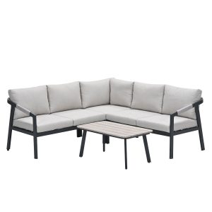 Garden Impressions Loungeset Milou hoek 4-delig – donker grijs Garden Impressions Loungeset Milou hoek 4-delig – donker grijs