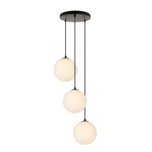 HOME DELUXE Glazen hanglamp SUNA Wit – 3-lichts
