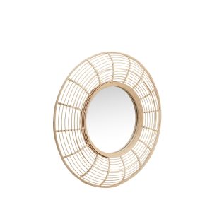 Hübsch spiegel Charm – bamboe/spiegelglas – ø80xh8cm