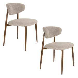 Housecraft Living Noor Eetkamerstoelen Bruin – Set van 2