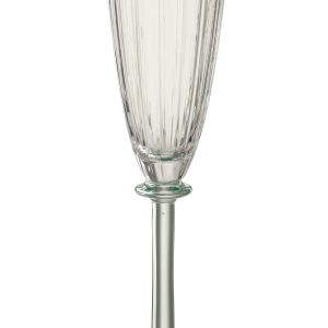 J-Line champagneglas Gestreept – glas – transparant/groen – doos van 6 J-Line champagneglas Gestreept – glas – transparant/groen – doos van 6