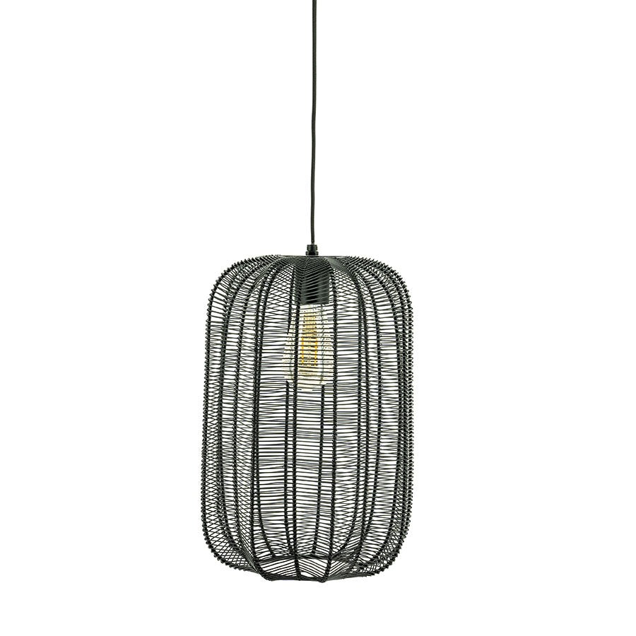 FurniLux Hanglamp Carbo – Stijlvolle Zwart Metalen Hanglamp - 23x23x39