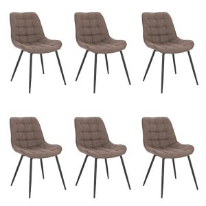 Home Deluxe gestoffeerde stoel IKALO grijs/bruin Aantal: 6