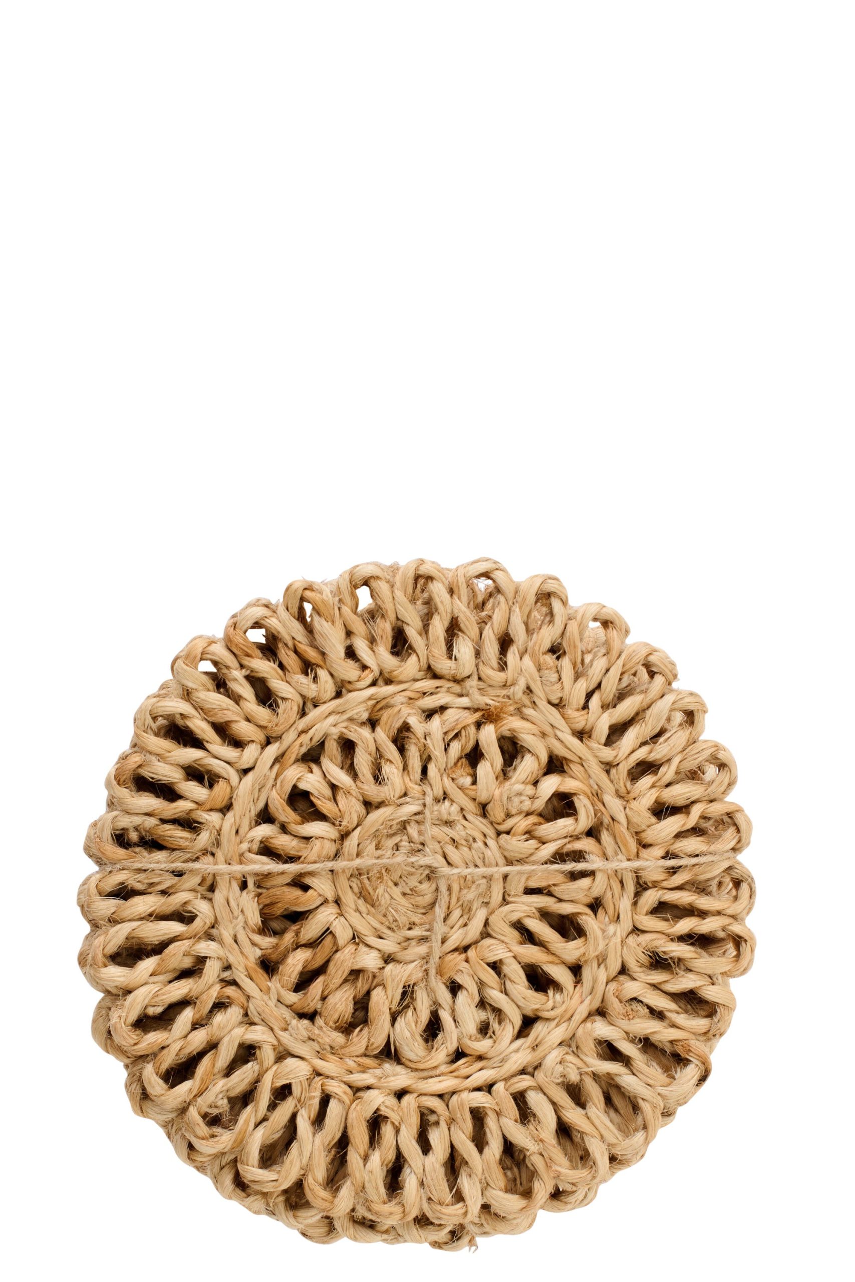 J-Line onderzetter Rond - jute - naturel - 2 sets van 6 stuks