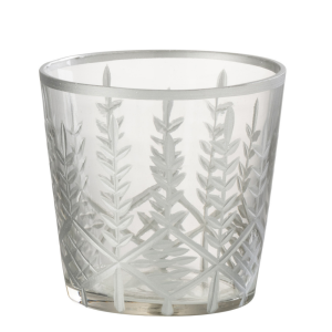 J-Line windlicht Chloe – glas – transparant/zilver – small – 2 stuks J-Line windlicht Chloe – glas – transparant/zilver – small – 2 stuks