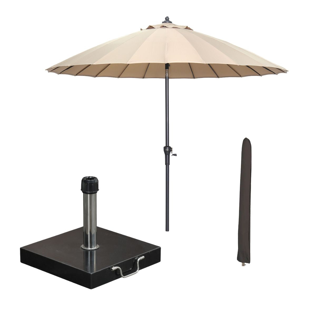 Garden Impressions stokparasol Manilla taupe Ø250 cm met Cosmo voet en