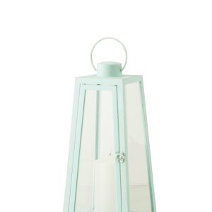 J-Line lantaarn + kaars – glas – turkoois – medium – LED lichtjes J-Line lantaarn + kaars – glas – turkoois – medium – LED lichtjes