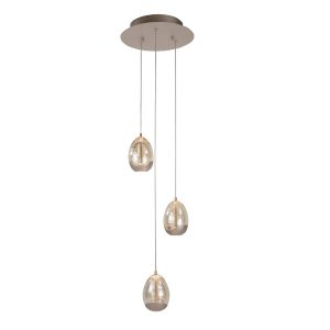 Highlight hanglamp Egg – 3 lichts – 25 x 135 cm – champagne Highlight hanglamp Egg – 3 lichts – 25 x 135 cm – champagne