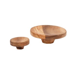 Hübsch haak Grain – acacia – ø5×2,5, ø10×3,5cm