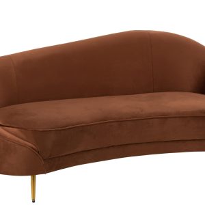 J-Line sofa Elisabeth – textiel/metaal – bruin J-Line sofa Elisabeth – textiel/metaal – bruin
