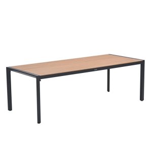 Felini tafel- 220×93 cm – carbon black – light teaklook Felini tafel- 220×93 cm – carbon black – light teaklook