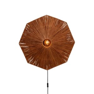 GOOD&MOJO wandlamp Panama – bruin – Ø65cm