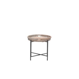 Benidorm bijzettafel – diameter 60xH50 cm – c.black – natural Benidorm bijzettafel – diameter 60xH50 cm – c.black – natural