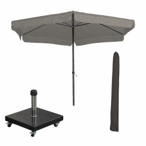 Garden Impressions stokparasol Delta taupe Ø300 cm met 40kg Eureka voe Garden Impressions stokparasol Delta taupe Ø300 cm met 40kg Eureka voe