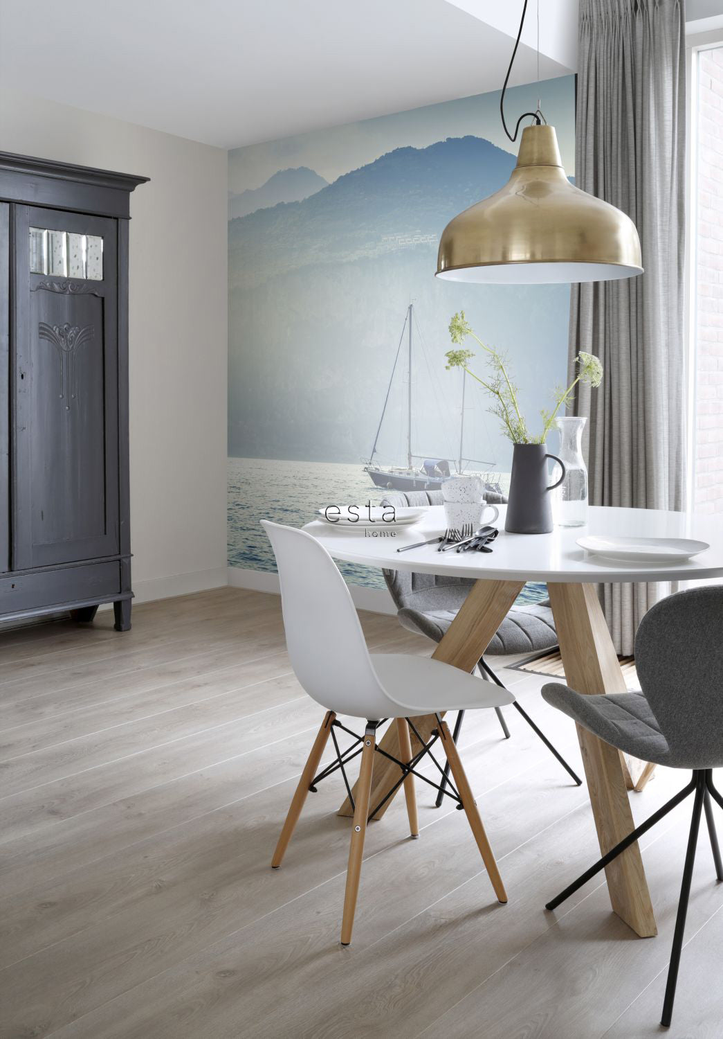 ESTAhome fotobehang zeilboot blauw - 186 x 279 cm - 158850