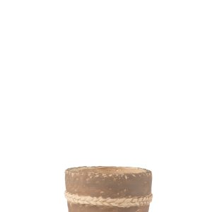 J-Line bloempot Gevlochten – cement – bruin – medium – 2 stuks – Ø 15