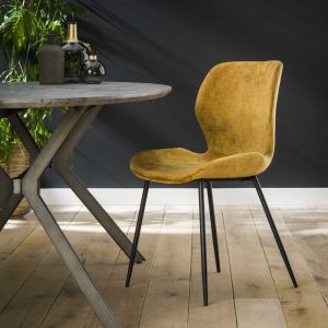 Giga Meubel Eetkamerstoel Velvet – Goud – Set van 2 Giga Meubel Eetkamerstoel Velvet – Goud – Set van 2