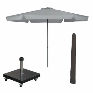 Garden Impressions stokparasol Delta licht grijs Ø300 cm met 40kg Eure Garden Impressions stokparasol Delta licht grijs Ø300 cm met 40kg Eure