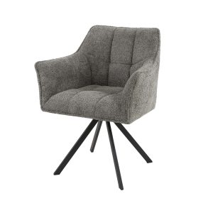 Giga Meubel Eetkamerstoel Raster – Taupe Bouclé – Draaibaar – Set van Giga Meubel Eetkamerstoel Raster – Taupe Bouclé – Draaibaar – Set van