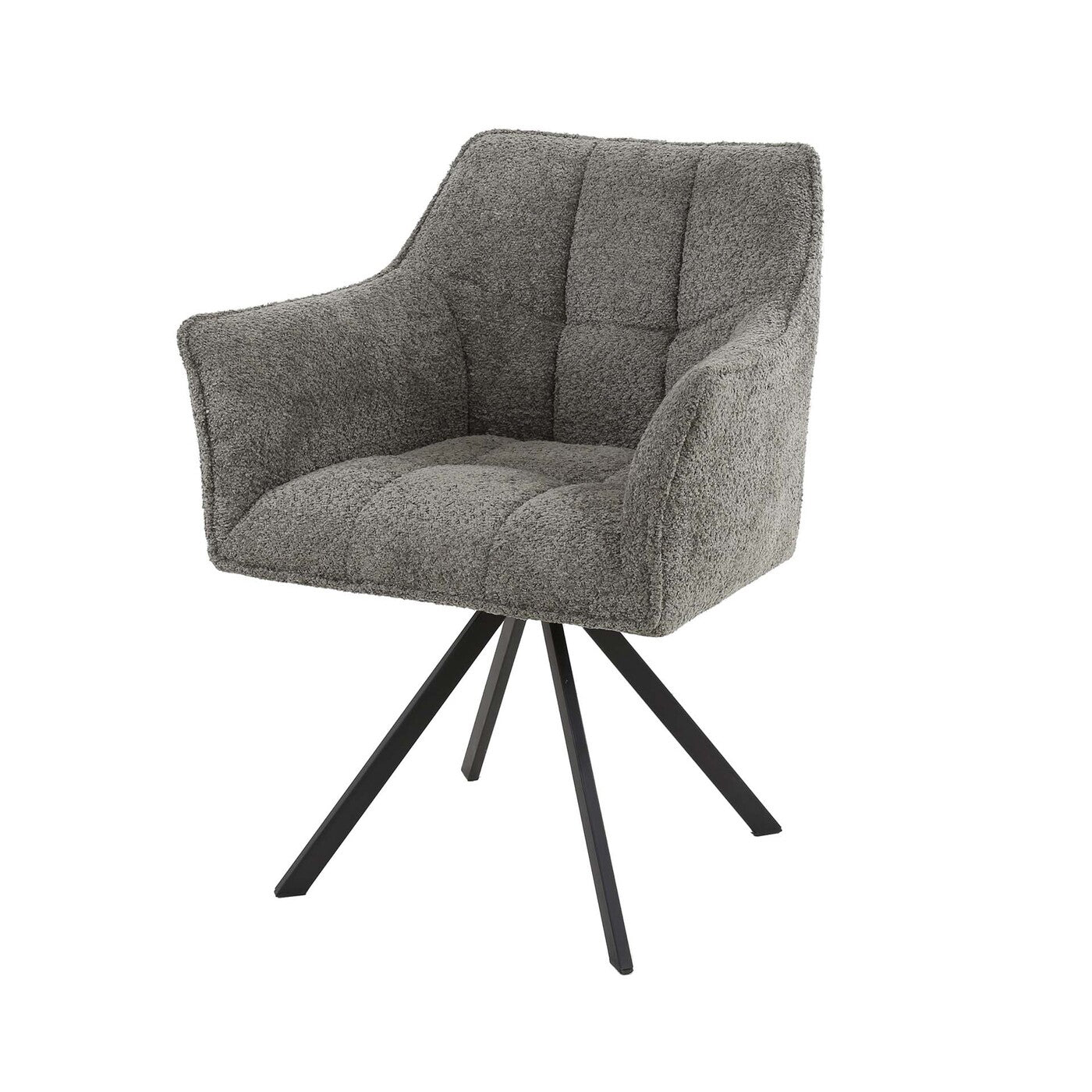 Giga Meubel Eetkamerstoel Raster - Taupe Bouclé - Draaibaar - Set van