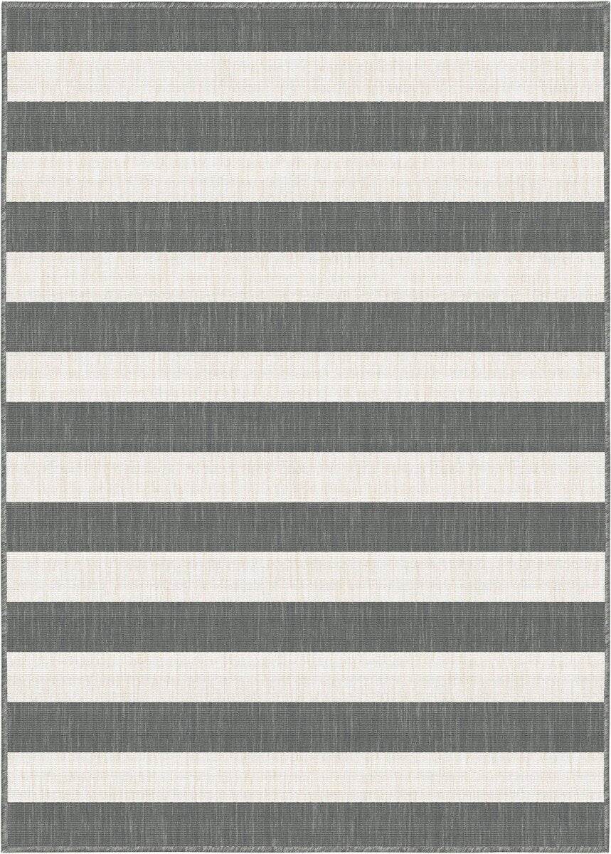 Eva Interior Buitenkleed Stripes Grijs/Wit dubbelzijdig - 160 x 230 cm