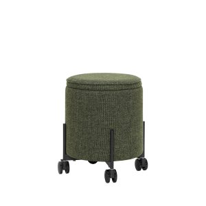 Hübsch poef Contain – acryl/polyester/staal – ø42xh46cm