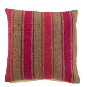 J-Line kussen Anna Groot Groeven – jute – roze