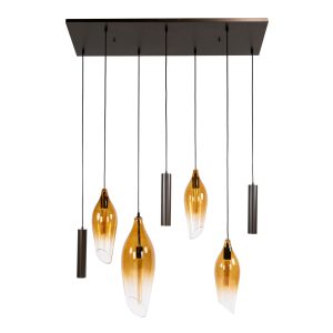 Giga Living Hanglamp Cocoon Pendel – Bruin Glas – 105x40x150cm
