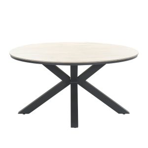 Garden Impressions tuinset Ross – Tulli zwart – light teak look – Ø148 Garden Impressions tuinset Ross – Tulli zwart – light teak look – Ø148