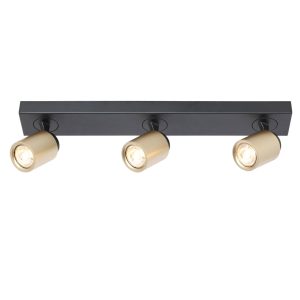 Freelight spot Razza – 3 lichts – 54 x 14 cm – zwart goud Freelight spot Razza – 3 lichts – 54 x 14 cm – zwart goud