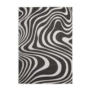 Interieur05 Buitenkleed Swirl Rechthoek – Zwart – Dubbelzijdig