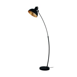 EGLO vloerlamp Jaafra – e27 – 158 cm – zwart, goud