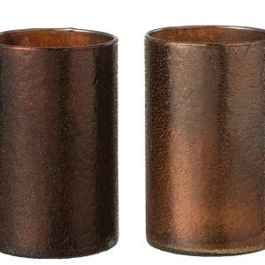 J-Line windlicht Spiegel – glas – koper/rood – large – 2 stuks J-Line windlicht Spiegel – glas – koper/rood – large – 2 stuks