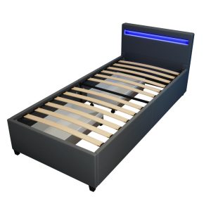Home Deluxe LED bed NUBE donkergrijs 90 x 200 cm Home Deluxe LED bed NUBE donkergrijs 90 x 200 cm