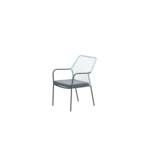 Dido dining fauteuil – carbon black – rope zachtgroen – mystic grey