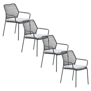 Garden Impressions Tuinstoel Natas stapelbaar grijs – 4 stuks Garden Impressions Tuinstoel Natas stapelbaar grijs – 4 stuks