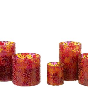 J-Line geurkaars Bloemen Mozaiek – Tender Rose – mix – large – 2 stuks J-Line geurkaars Bloemen Mozaiek – Tender Rose – mix – large – 2 stuks