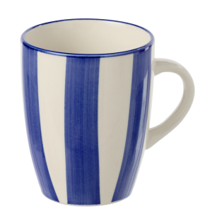 J-Line mok Gestreept – keramiek – blauw/wit – 6 stuks J-Line mok Gestreept – keramiek – blauw/wit – 6 stuks