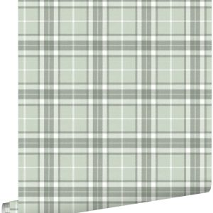 ESTAhome behang ruiten mintgroen – 53 cm x 10.05 m – 138952