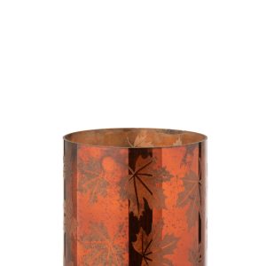 J-Line windlicht – glas – roestbruin – large
