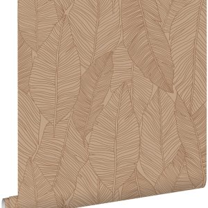 ESTAhome behang getekende bladeren terracotta roze – 53 cm x 10.05 m – ESTAhome behang getekende bladeren terracotta roze – 53 cm x 10.05 m –