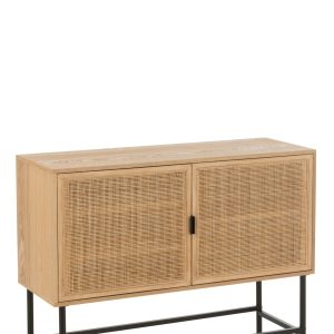 J-Line kast Vierkant – metaal – naturel/zwart – small