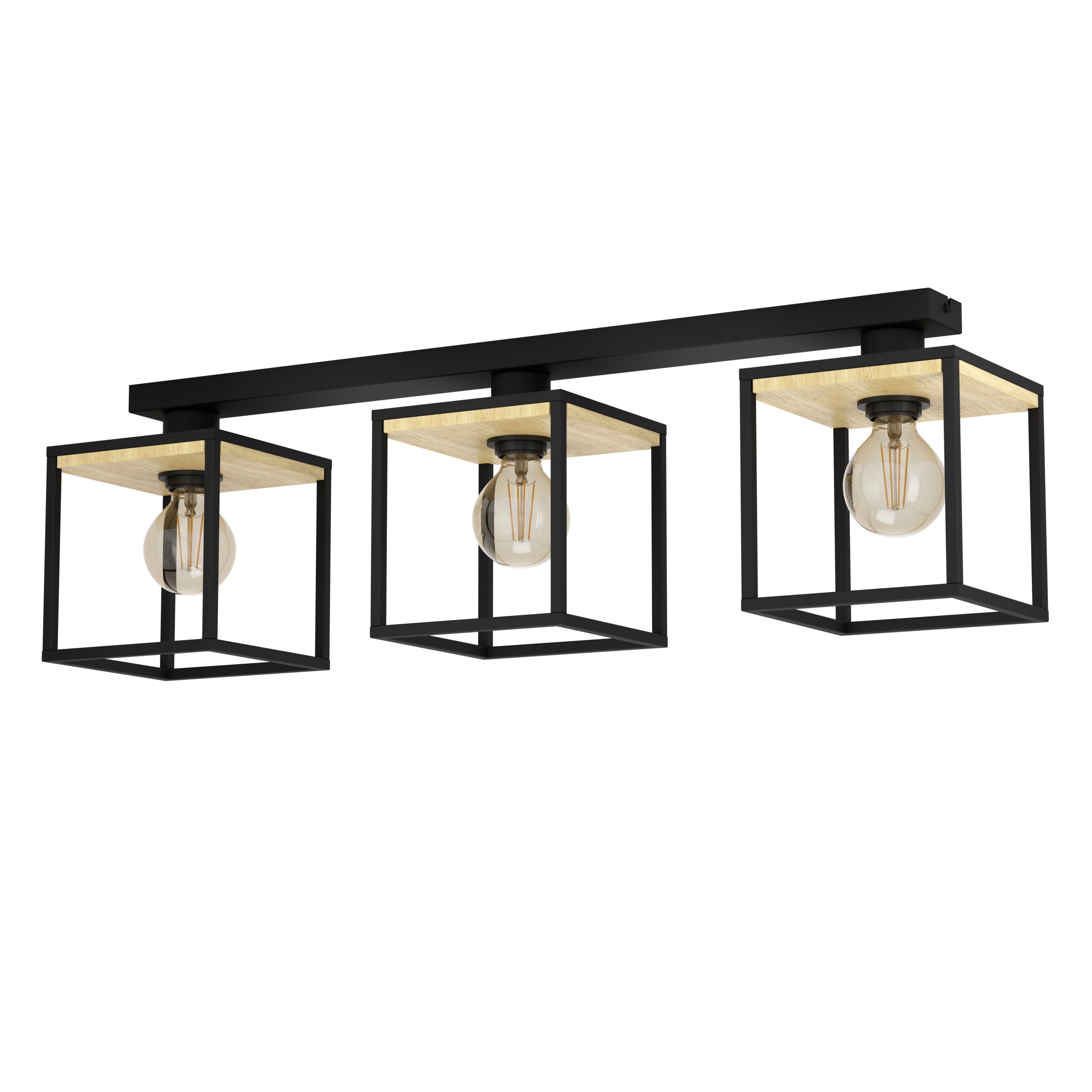 EGLO plafondlamp Libertad - e27 - 86 cm - zwart/bruin