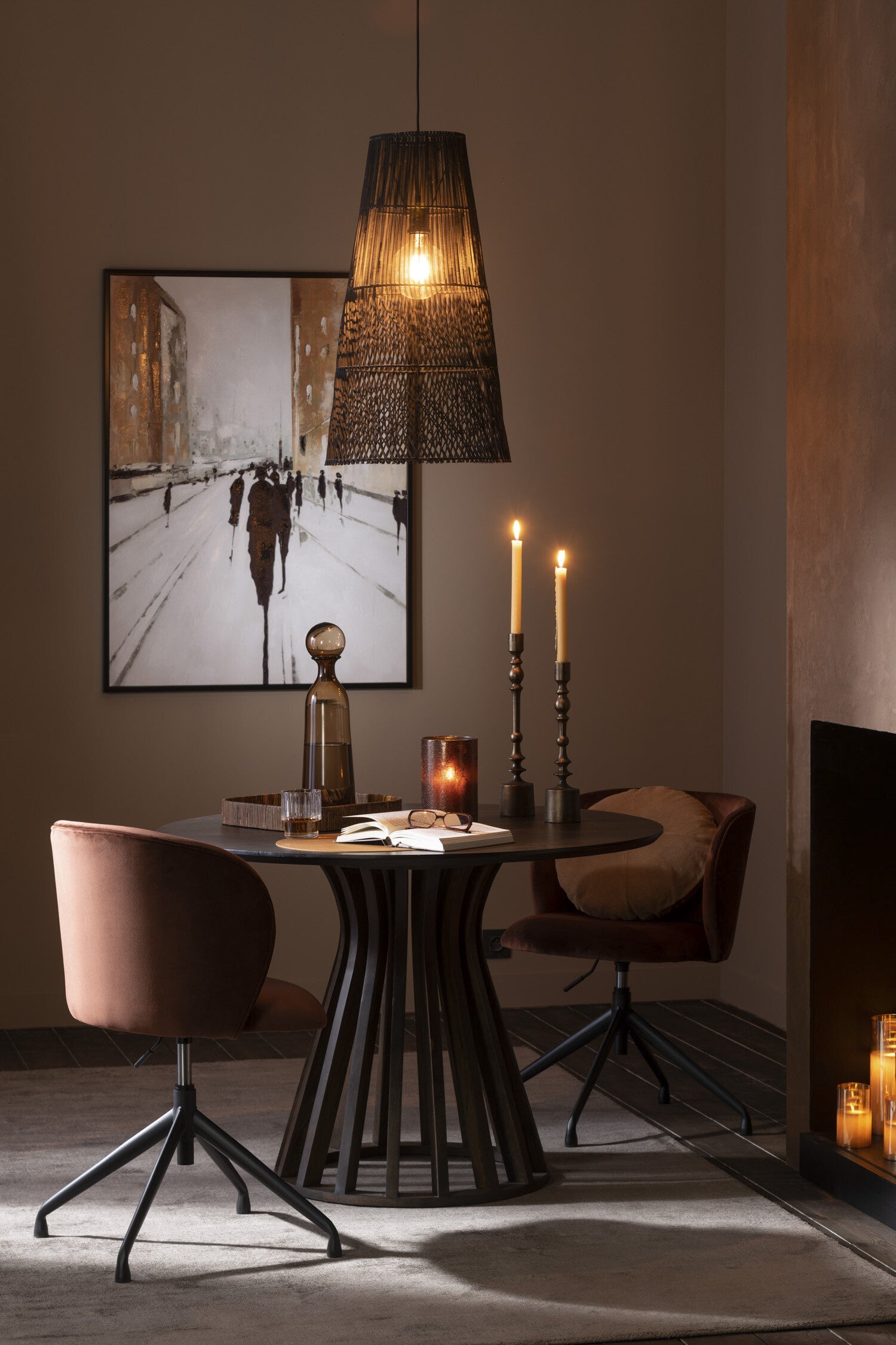 J-Line tafel Connie - hout - donkerbruin