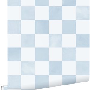 ESTAhome behang geblokt motief blauw – 53 cm x 10.05 m – 131286 ESTAhome behang geblokt motief blauw – 53 cm x 10.05 m – 131286