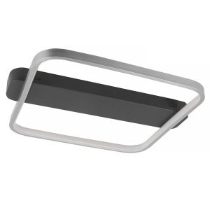 Highlight plafondlamp Ascona – 1 lichts – 46 x 6 cm – zwart – mat chro