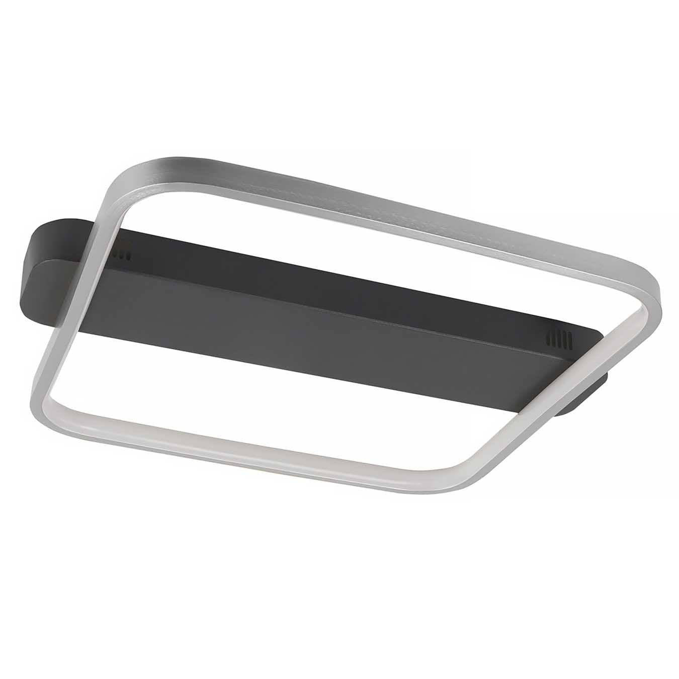 Highlight plafondlamp Ascona - 1 lichts - 46 x 6 cm - zwart - mat chro